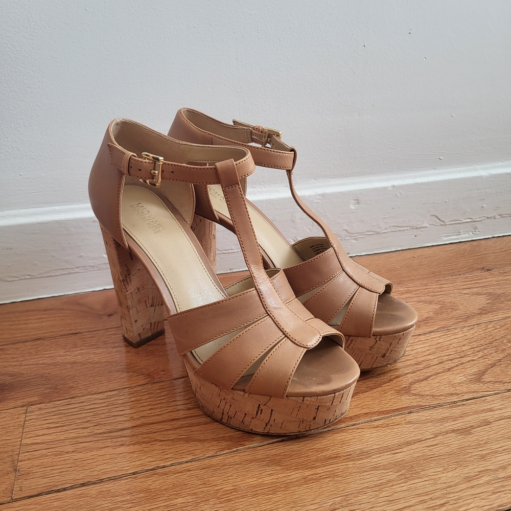 Michael Kors Tan Platform Heels